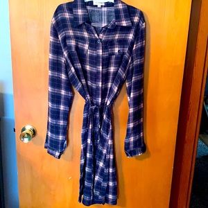 Navy flannel dress